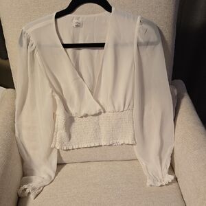 Wilfred Cream V-Neck Blouse